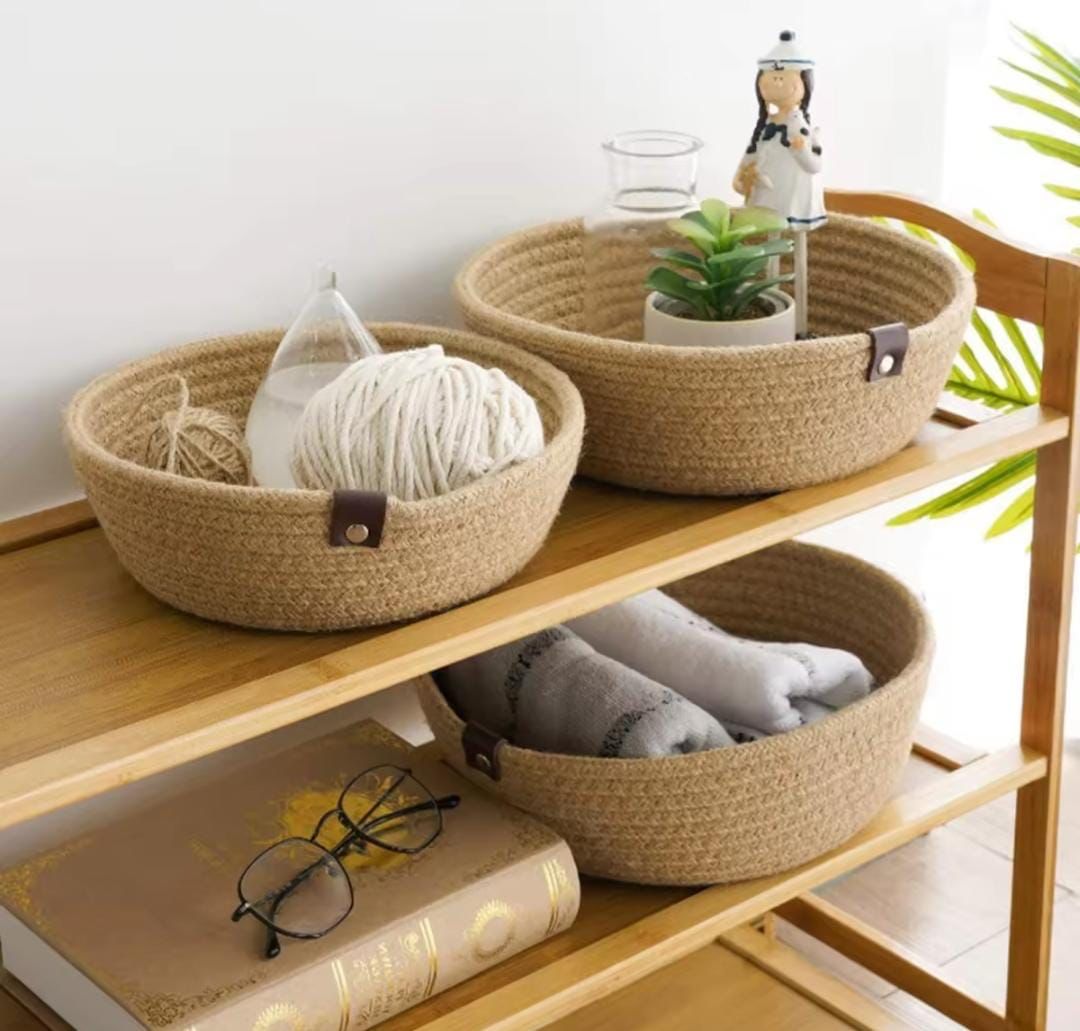 Cotton Rope Woven Storage Baskets 3-Pcs Set