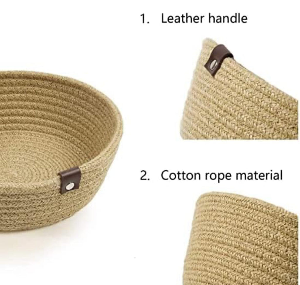 Cotton Rope Woven Storage Baskets 3-Pcs Set