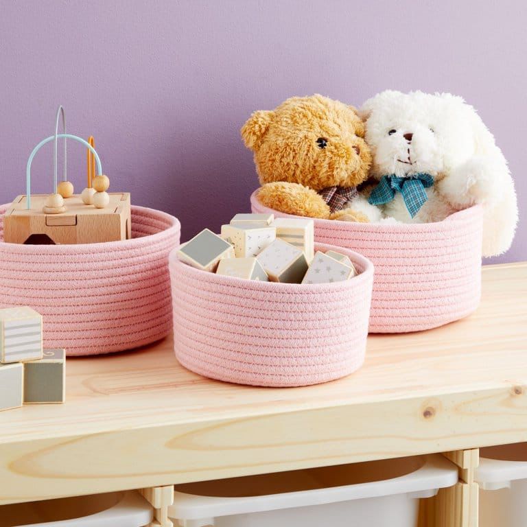 Cotton Rope Woven Storage Baskets 3-Pcs Set