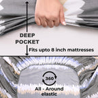 Elastic Fitted Bedsheet with Pillow Covers