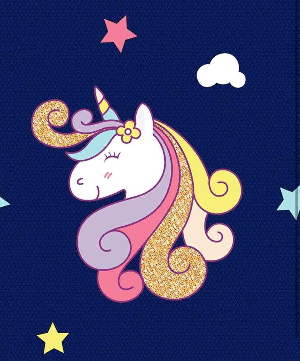Kids Unicorn Printed Elastic Fitted Double Bed Bedsheet