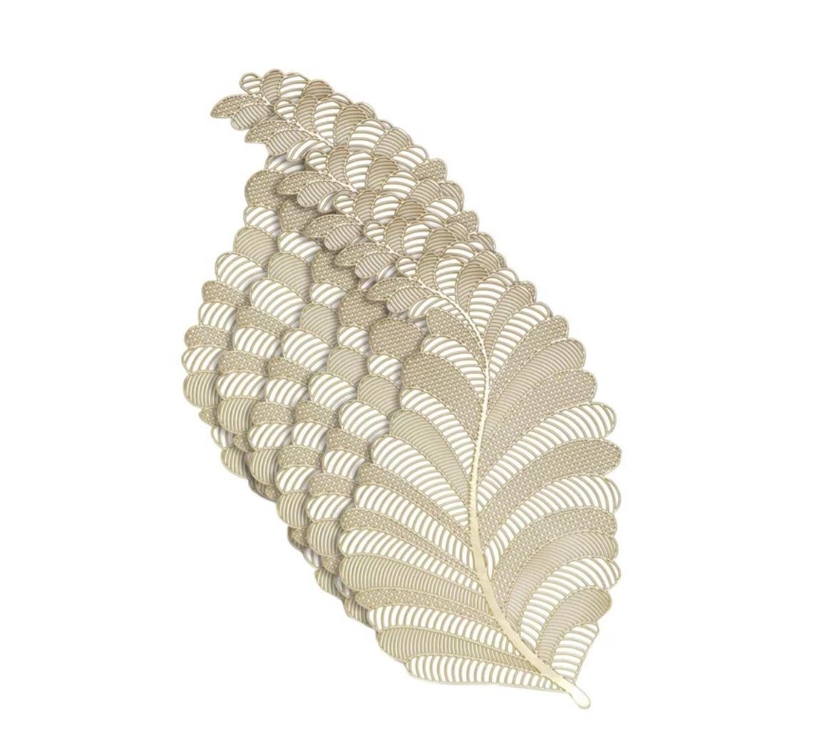 Luxurious Golden Leaf Table Mats 6Pcs. Combo