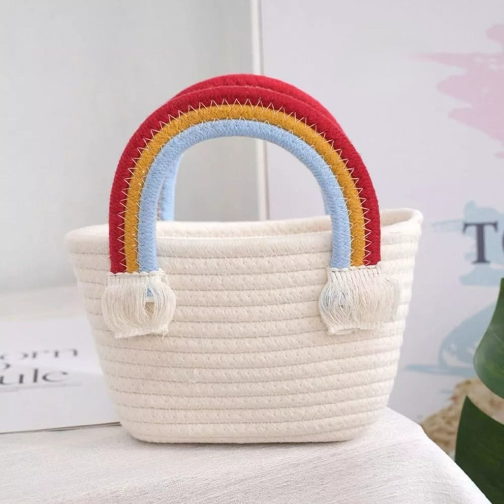 Rainbow Jute Cotton Handbag