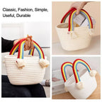 Rainbow Jute Cotton Handbag