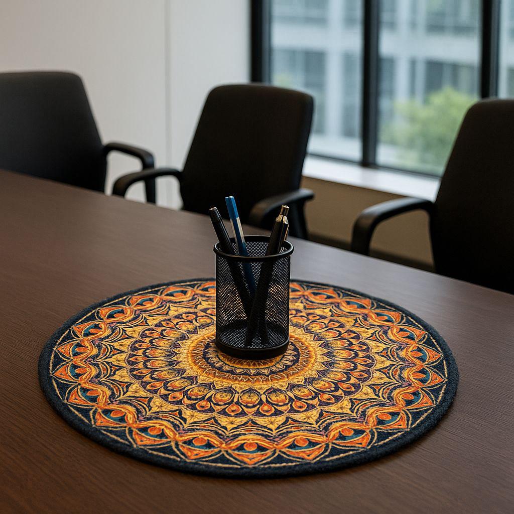 Rangoli Designed Jute Table Mats - Pair of 2