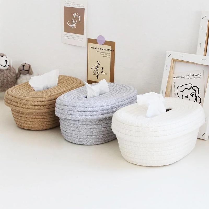 Cotton Rope Tissue Holder/Organizer Box