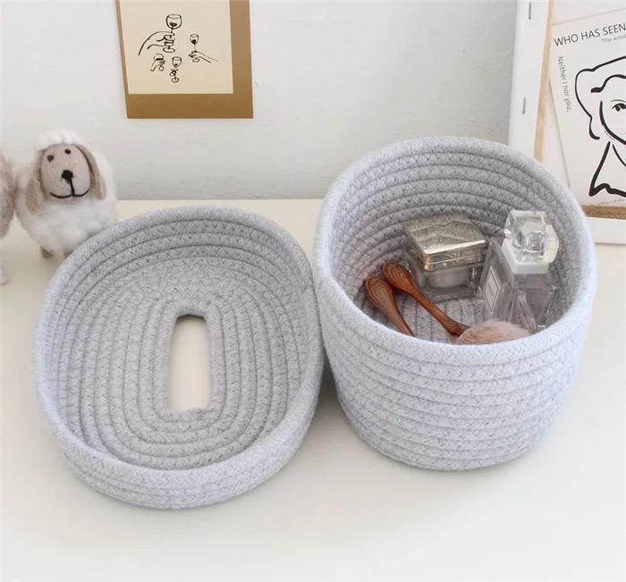 Cotton Rope Tissue Holder/Organizer Box