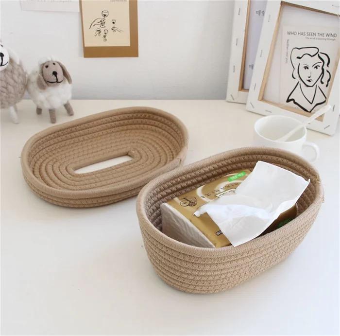 Cotton Rope Tissue Holder/Organizer Box