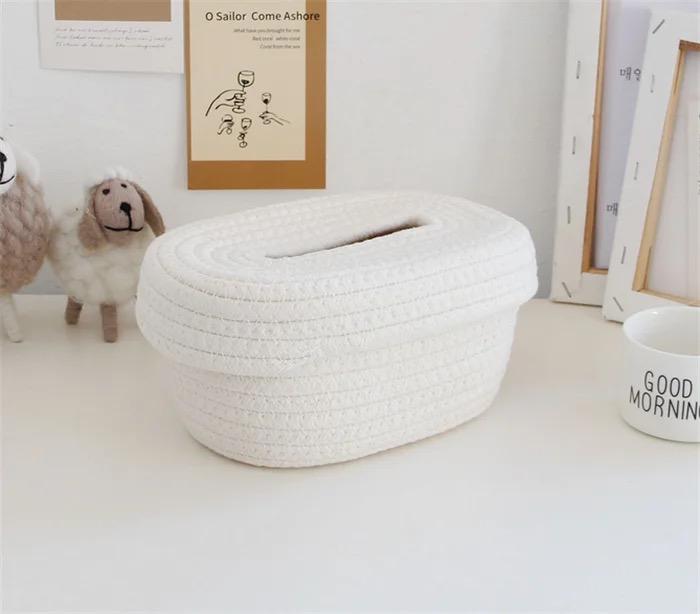 Cotton Rope Tissue Holder/Organizer Box